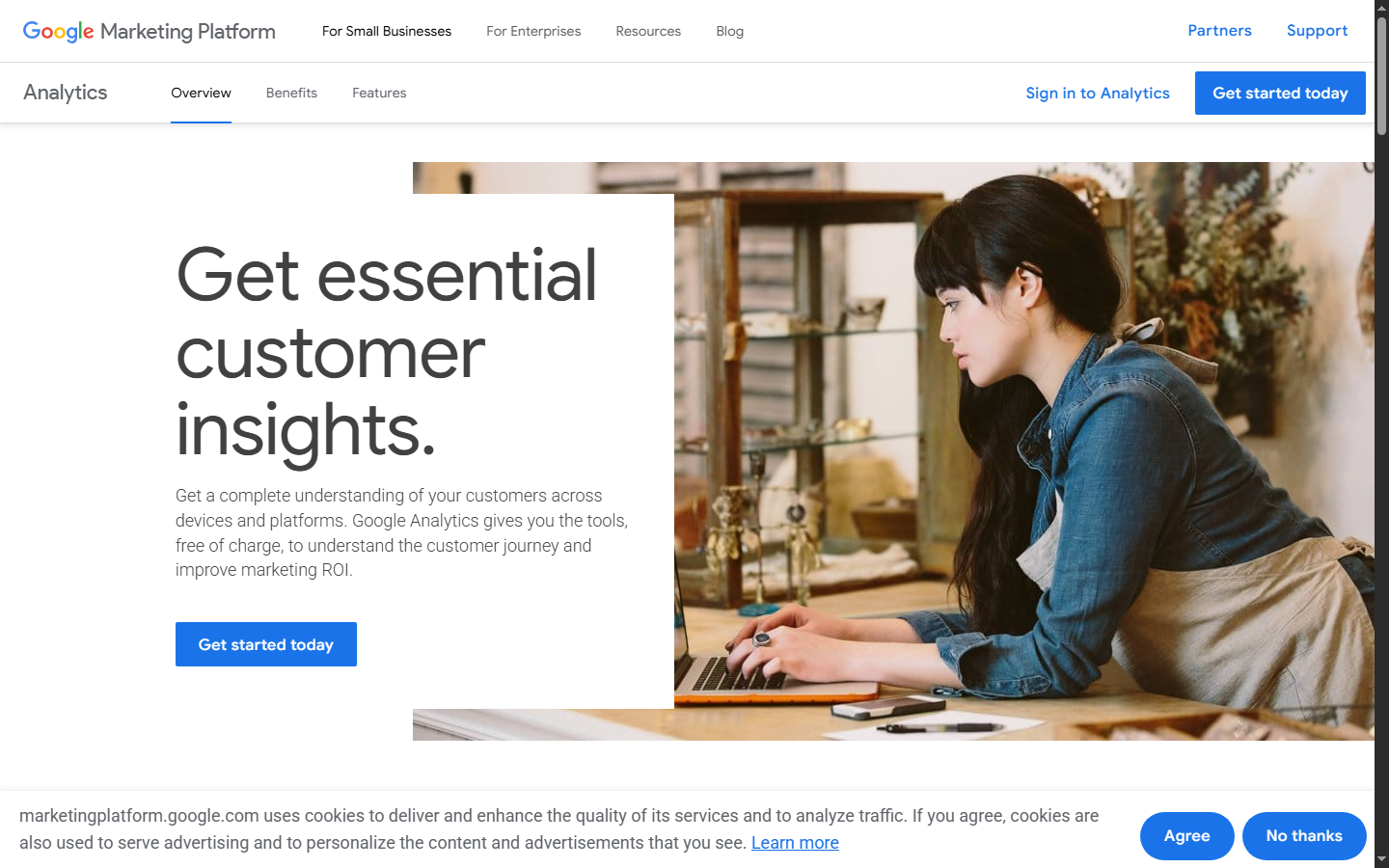 Google Analytics 网站截图快照
